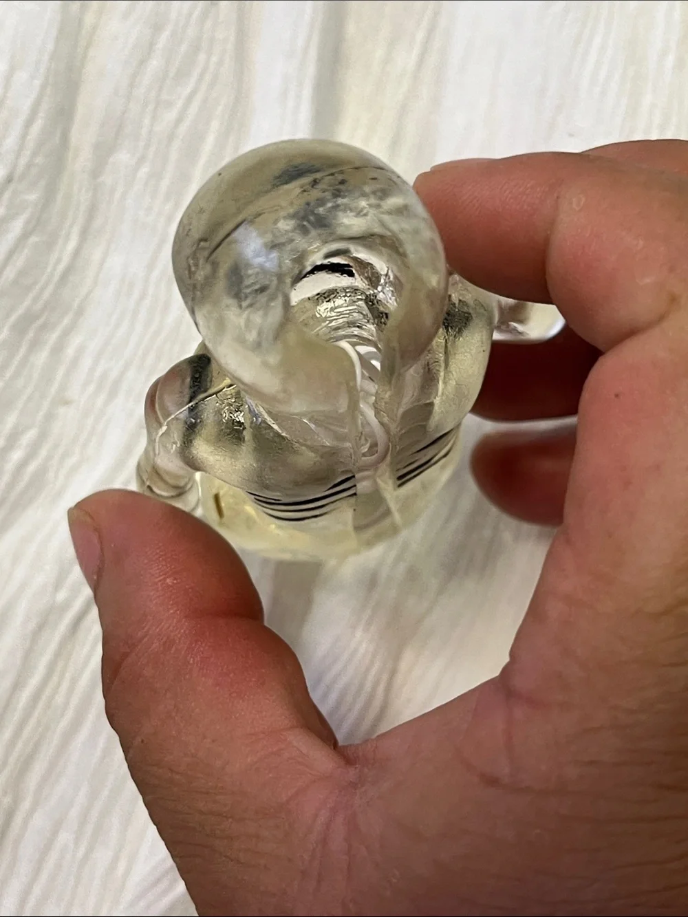 Transparent Skeleton Figurine Halloween Decor with Black Accents